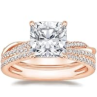 3 Carat Moissanite Ring Cushion Cut Engagement Rings Moissanite Promise Gifts for Her Accented Wedding Ring