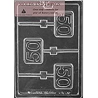 Number 50th Birthday Lolly Chocolate candy mold, 50th Anniversary chocolate candy mold Number 50th Square Lolly Chocolate Candy Mold With Copywrited molding Instructions