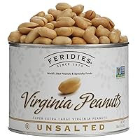 FERIDIES Super Extra Large Unsalted Virginia Peanuts - 18oz Can
