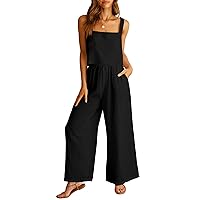 ANRABESS Women's 2 Piece Outfits Linen Pants Jumpsuit Matching Lounge Set Casual Summer Beach Vacation Trendy Clothes