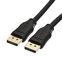 Amazon Basics DisplayPort 1.4 Cable, 32.4Gbps High-Speed, 8K@60Hz, 4K@120Hz, Dynamic HDR and 3D, Gold-Plated Plugs, 3 Foot, Black