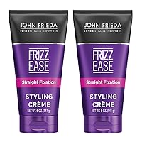 John Frieda Frizz-Ease Straight Fixation Styling Creme, 5 Ounces, Straight Hair Product for Smooth, Silky, No-Frizz Hair, Pack of 2