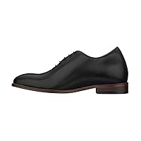 TOTO Men's Invisible Height Increasing Elevator Shoes - Premium Leather Lace-up Formal Oxfords - 2.6 Inches Taller