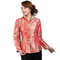 Ladies Silk Satin Jacket China Style Embroidery Coat Flower Size