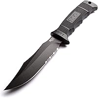 SOG Fixed Blade Knives with Sheath - SEAL Pup Tactical Knife, Survival Knife and Hunting Knife w/ 4.75 Inch Blade and Knife Sheath