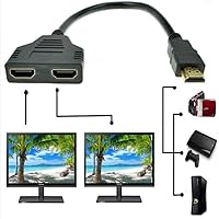 HDMI Splitter Adapter Cable HDMI Male to Dual HDMI Female 1 to 2 Way, Support Two TVs at The Same Time, Signal One in, Two Out