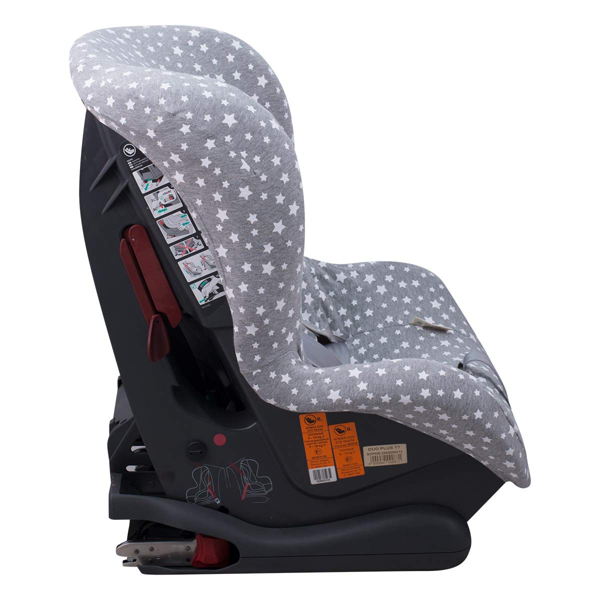 JYOKO Kids Cover Liner Universal for Car seat Compatible with Britax, Chicco, Mico (Without Head Support) (White Star)