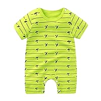 Summer Thin Male And Female Baby Cute Cartoon Pattern Home Short Sleeved Romper Baby Boy Clothes 1824