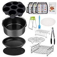 Square Air Fryer Accessories, 8 Inch XL Set of 19 Pcs Deep Fryer  Accessories, for Philips Cosori Ninja Gowise Gourmia Air Fryer, fit 3.8Qt  or Larger