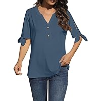Women's T Shirt Tee Solid Color Daily Going Out Short Sleeve Fashion V Neck Elegant Regular Fit Summer Tops