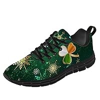 St Patricks Day Shoes for Women Men Running Walking Tennis Comfortable Sneakers Clover Shoes Gifts for Women Men