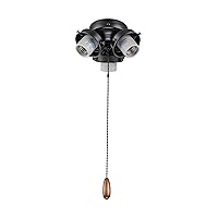 Aspen Creative 22002-31 Ceiling Fan Fitter Light Kit with Pull Chain, Oil Rubbed Bronze, 5-1/2