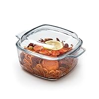 NUTRIUPS 1.5L Glass Casserole Dish with Lid Square Casserole Dish Glass Oven Bakeware Microwave Safe Dish with Lid Small Casserole Dish