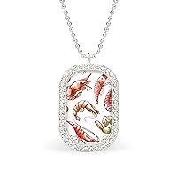 Delicious Shrimp Pattern Necklace Personalized Pendant Necklace Simulated Diamond Necklace Jewelry for Women Gift