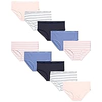 Nautica Girls' Underwear - Stretch Cotton Briefs (10 Pack)
