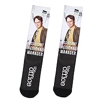 Bioworld The Office Men's Dwight Schrute Assistant To The Regional Manager Sublimated Adult Crew Socks 1 Pair