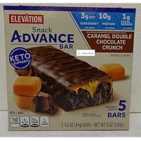 Elevation Caramel Double Chocolate Crunch Snack Advance Bar Keto Support 8oz 220g