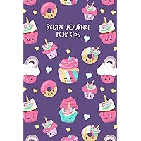 Recipe Journal for Kids: Blank Cookbook for Children to Write in - Purple Cupcakes