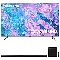 Samsung UN65CU7000 65 inch Crystal UHD 4K Smart TV (2023 Model) Bundle HW-S800B 3.2.1ch Soundbar (Black) with Wireless Dolby Atmos DTS:X