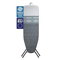 Bartnelli Pulse Ironing Board with New Patent Technology | Made in Europe with Patent Fast-Glide Turbo & Park Zone, with Smart Hanger, 4 Layer Cover Pad | 4 Premium Steel Legs (Size 43x13)