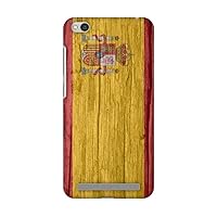AMZER Slim Fit Handcrafted Designer Printed Snap On Hard Shell Case Back Cover with Screen Cleaning Kit Skin for Xiaomi Redmi 5A - Spain Flag- Wood Texture HD Color, Ultra Light Back Case