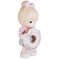 Precious Moments 193013 Mom Forget I Love You Girl with Donut Bisque Porcelain Figurine, One Size, Multicolor