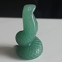 2'' Hand Carved Gemstone Crystal Natural Green Aventurine Snake Figurine Animal Carving