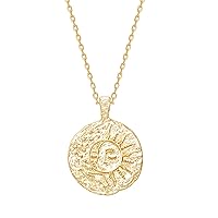 PAVOI 14K Gold Plated Engraved Coin Pendant | Byzantine Coin Necklace | Bohemian Necklace