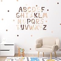 Boho Kids Wall Decals Includes 26 6 inch Alphabet Wall Decals and 150 Boho Polka dot Wall Decals