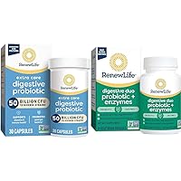 Extra Care Digestive Probiotic Capsules, 50 Billion CFU Guaranteed & Digestive Duo Probiotic + Enzymes; Probiotic Promotes Digestive Health