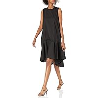 Women's Addison Sleeveless Trapeze Midi Dress, Black, X-Small