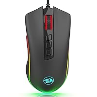Redragon M711-FPS Cobra FPS Optical Switch (LK) Gaming Mouse with 16.8 Million RGB Color Backlit, 24,000 DPI, 7 Programmable Buttons (Renewed)