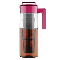 Takeya Premium Quality Iced Tea Maker with Patented Flash Chill Technology Made in the USA, BPA Free, 2 Quart, Raspberry