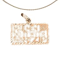 Saying Necklace | 14K Rose Gold Mailmen Do It With More Zip Saying Pendant with 18