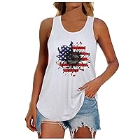 XJYIOEWT Women's Tops with Gathered Waist Women's Tank Tops for Independence Day Sleeveless Casual Blouse Tunic All WOM