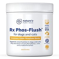 Rx Phos-Flush Phosphate Binder. Extra Large 200 Grams. Dog Kidney and Cat Kidney Support. Feline Urinary Tract Support. Compliments a Renal Failure Dog Food Diet or Cat Renal Support Diet.