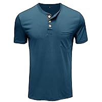 Mens T-Shirts,Summer Short Sleeve Button Shirt Solid Casual Fashion T Shirt Outdoor Trendy Tees 2024 Blouse