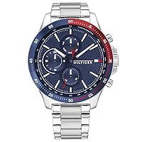 Tommy Hilfiger Analogue Multifunction Quartz Watch for Men with Silicone or Stainless Steel Bracelet