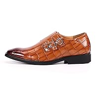 Men's Dress Loafer Shoes Monk Strap Slip On Formal Business Buckle Oxfords