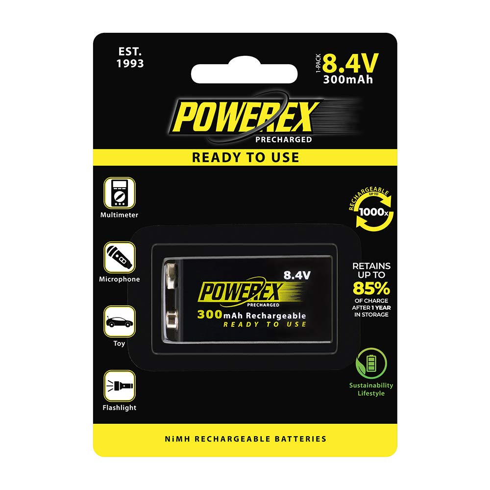 Powerex Precharged 8.4V Rechargeable Low Self Discharge NiMH Battery (MHR84VP)