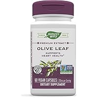 Nature's Way Premium Extract Olive Leaf Supplement, Supports Heart Health*, 250mg Per Serving, 60 Capsules