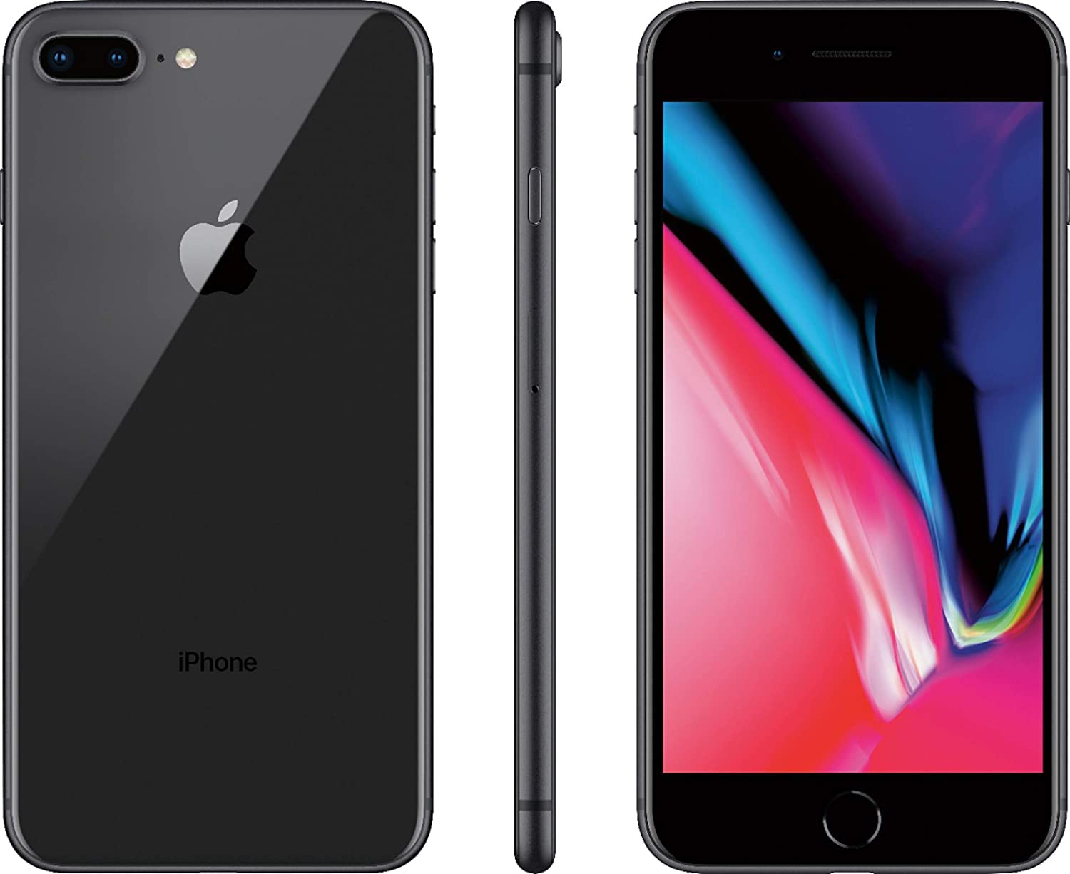 Apple iPhone 8 Plus, US Version, 64GB, Space Gray - GSM Carriers (Renewed)