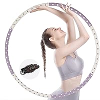Weighted Exercise Hoops, Exercise Hoop for Adult, 2LB Weighted Hoop, Upgrade Stainless Steel Core, with Soft Thicker Foam Workout Hoops, 6 Detachable Sections for Fitness/Sports/Massage/Weight Loss