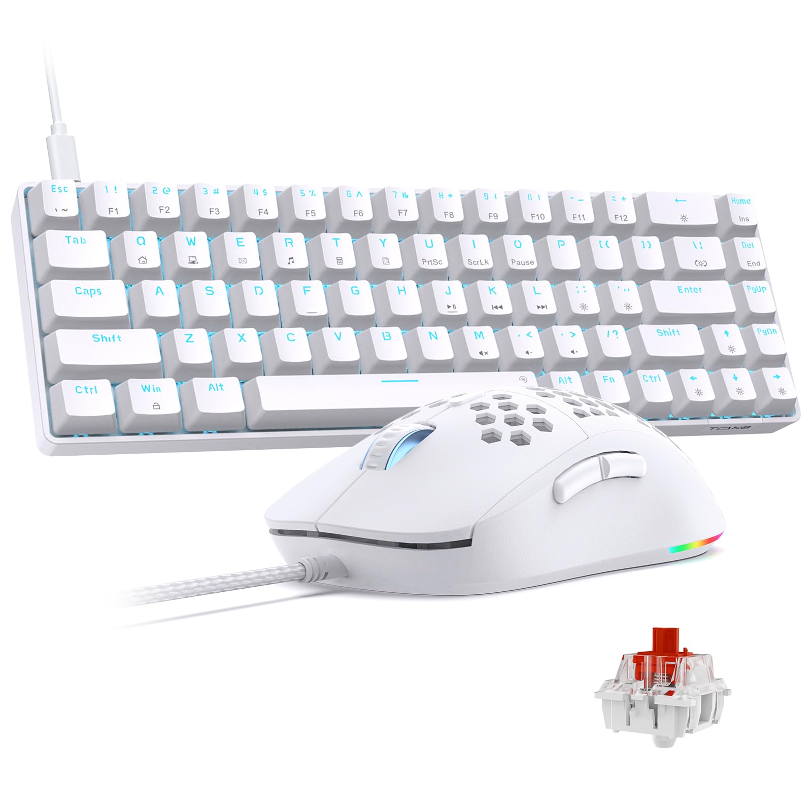 TMKB 65% Percent Keyboard Mouse Combo - Red Switch