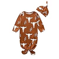 CIYCUIT Knotted Baby Gowns Newborn Coming Home from Hospital Outfit