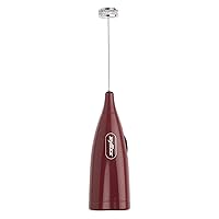 Handheld Electric Milk Frother - Battery-Powered Frother for Coffee - Create Hot or Cold Foam in Cappuccinos, Lattes, or Shakes - Perfect Accessory for Your Coffee Bar - Red
