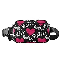 Pink Hearts Fanny Pack for Women Men Belt Bag Crossbody Waist Pouch Waterproof Everywhere Purse Fashion Sling Bag for Sports Running
