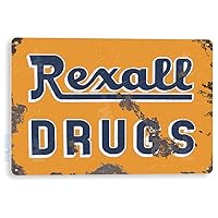 Tin Sign Rexall Drugs Retro Rustic Store Metal Sign Decor Cottage Cave A738