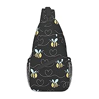 Bumble Bees Sling Backpack, Multipurpose Travel Hiking Daypack Rope Crossbody Shoulder Bag