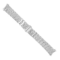 Ewatchparts 20MM WATCH BAND BRACELET COMPATIBLE WITH MENS OMEGA DE VILLE 7 LINKS STAINLESS STEEL CURVED